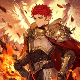 Winged Warrior in Golden Armor
