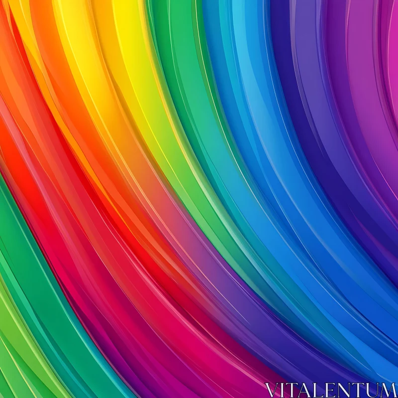 Spectrum of Colors Curved Abstract Design AI Image