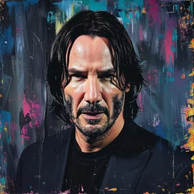 Intense Portrait of Keanu Reeves