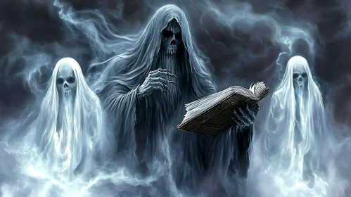 Grim Reaper Reading Book