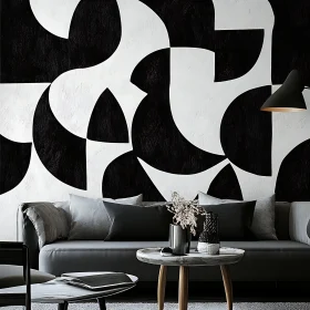 Contemporary Interior with Geometric Wall Art
