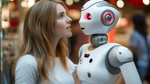 Woman and Robot Gaze