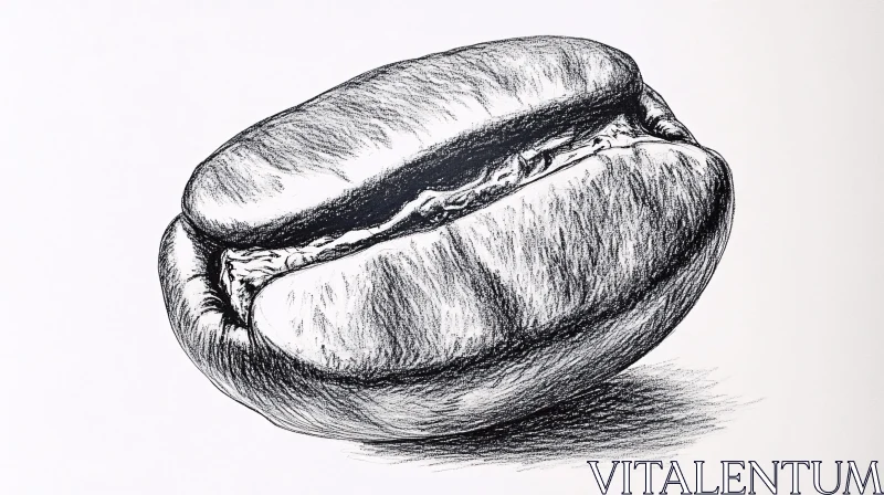 AI ART Coffee Bean in Black and White