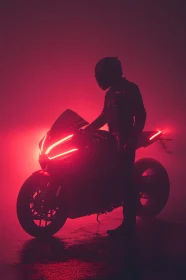 Motorcycle in Red Light