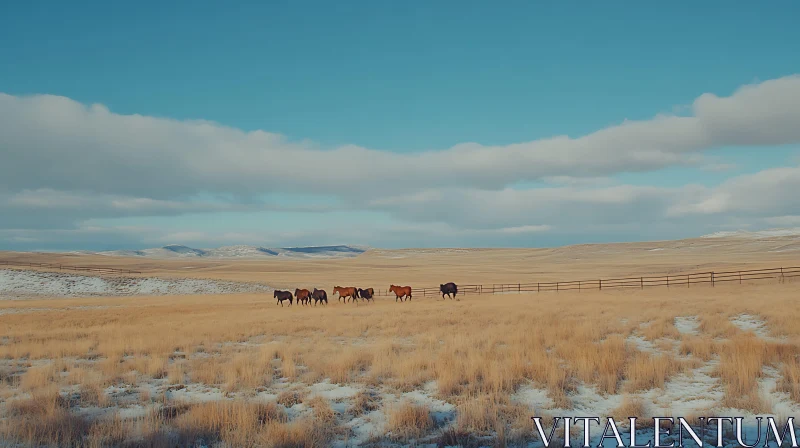 Horses in the Wild AI Image