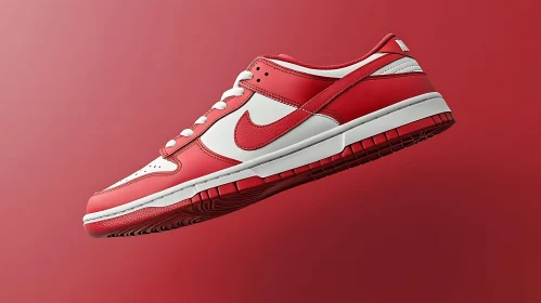 Floating Red Sneaker Still Life