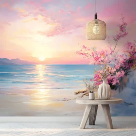 Peaceful Sunset Over the Ocean Art