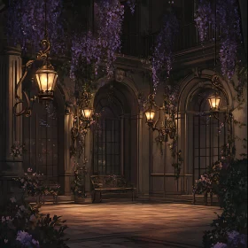 Vintage Floral Interior with Lanterns