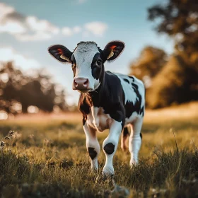 Young Cow in a Field of Gold