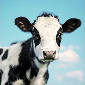 Black and White Cow Close-Up