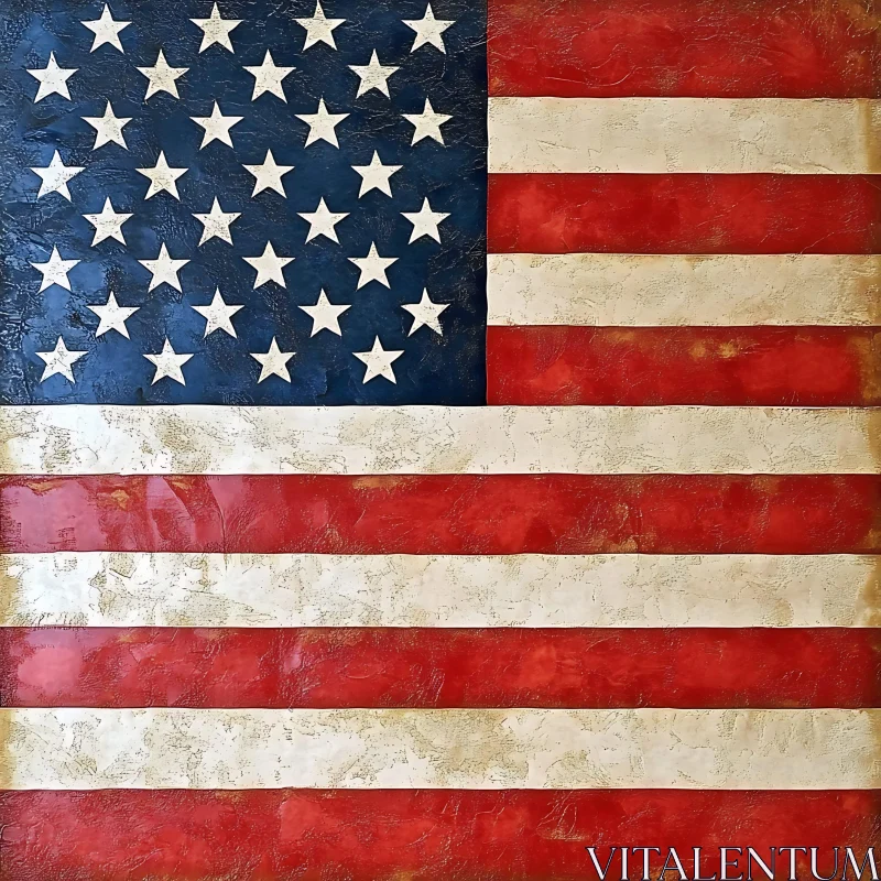 Patriotic American Flag Art AI Image