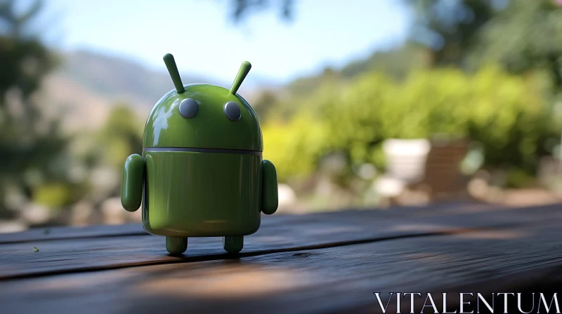 Android Robot Toy Outdoors AI Image