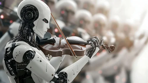 Cyborg Violinist in Technological Symphony