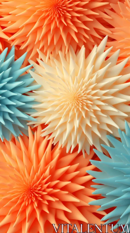 Abstract Paper Flower Sculptures: A Colorful 3D Experience AI Image