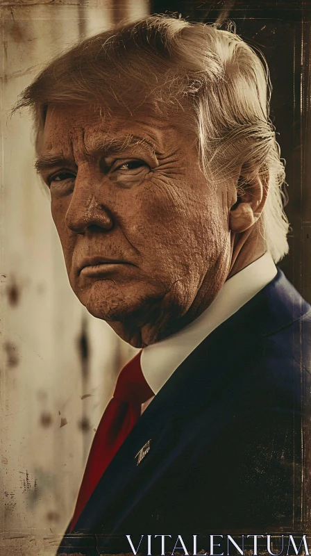 Donald Trump Serious Portrait AI Image