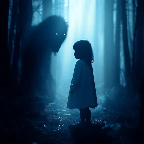 Little Girl's Encounter with Forest Monster