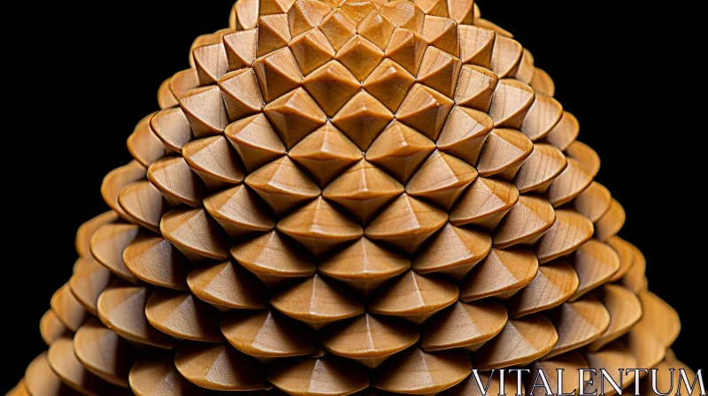 Intricate Wooden Pyramid: A Study of Precision and Geometric Beauty AI Image