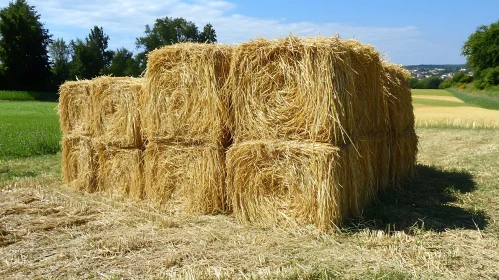 Hay Bales in Field