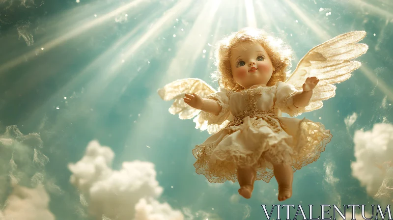 Doll with Wings in Sunlight AI Image