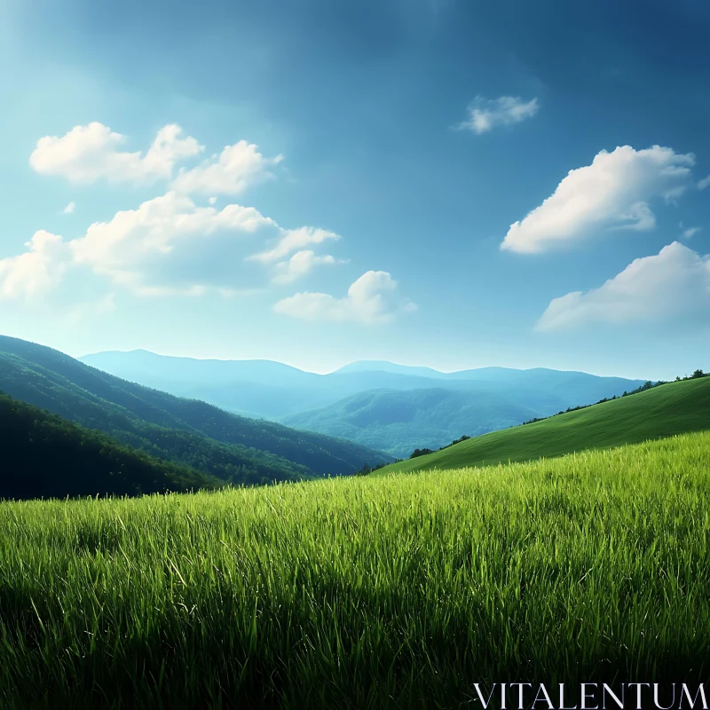 AI ART Lush Green Field Landscape