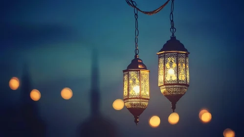 Ornate Lanterns in the Night