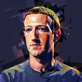 Mark Zuckerberg Modern Digital Artwork