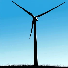 Wind Turbine Against Blue Sky