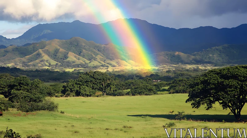 AI ART Pastoral Scene with Rainbow