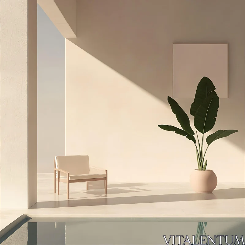 AI ART Minimalist Interior Design with Natural Light