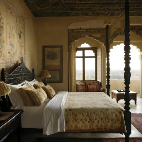 Luxury Hotel Room with Four-Poster Bed