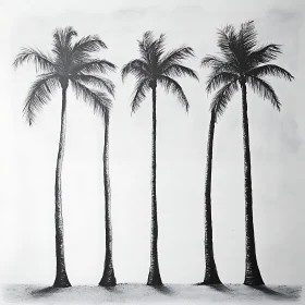 Minimalist Palm Tree Trio Art