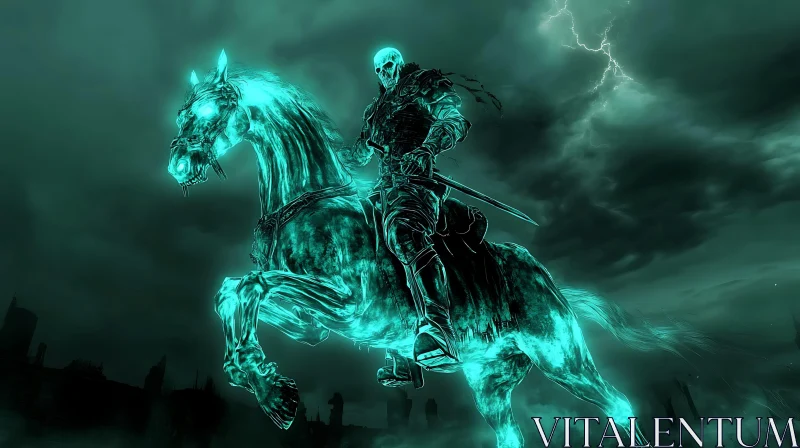 AI ART Ghostly Rider Amidst the Storm