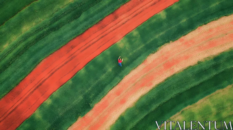 Man in Crop Field AI Image