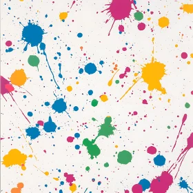 Abstract Splatter Art on White Canvas