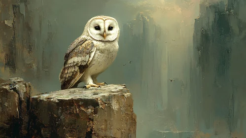 Artistic Owl in Misty Wilderness