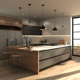 Sleek Kitchen with Island