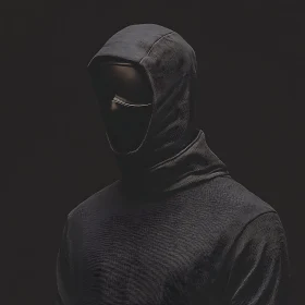 Dark Minimalist Hooded Figure