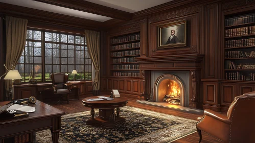 Warm and Inviting Home Library