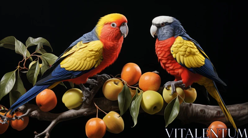 Colorful Parrots in Still Life Composition - Angura Kei Aesthetics AI Image