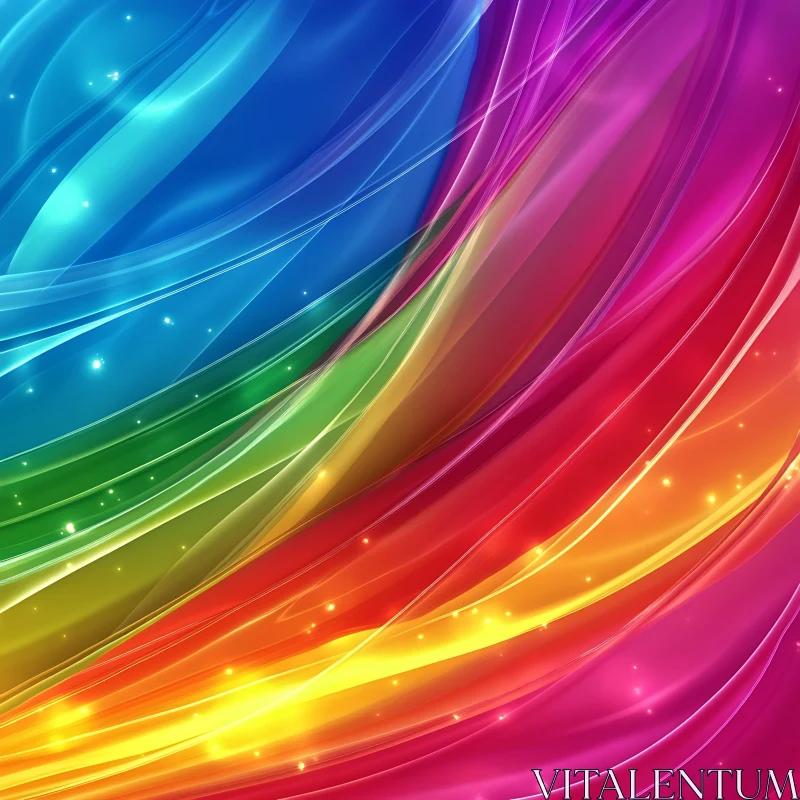 Colorful Abstract Flowing Lines Art AI Image