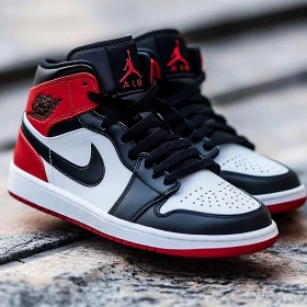 Stylish Air Jordan Sneakers in Black, White, Red