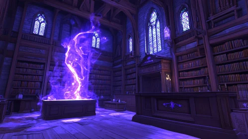 Enchanted Library Interior Scene