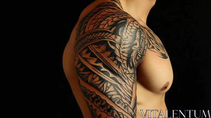 Tribal Tattoo Sleeve Design AI Image