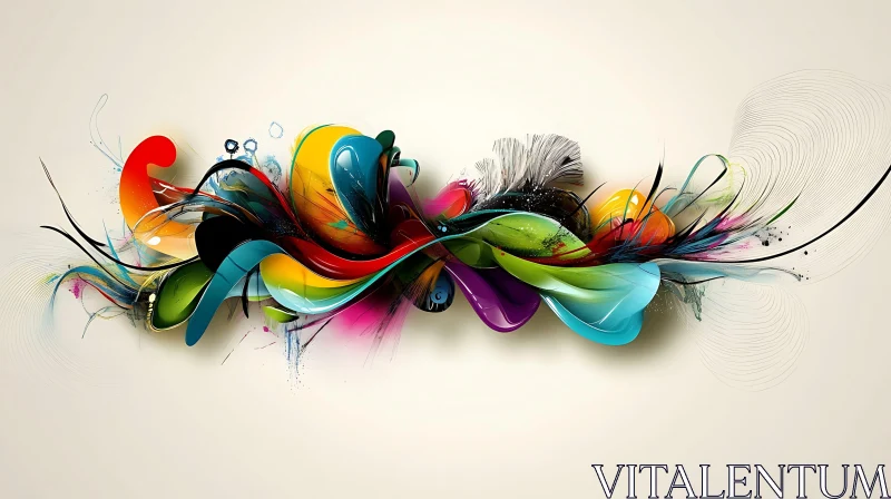 Vivid Abstract Art Composition AI Image