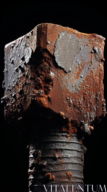 AI ART Rusty Bolt Close-Up: A Gritty Industrial Image