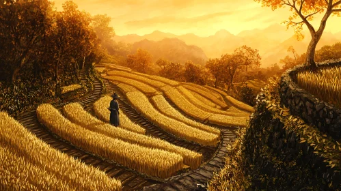 Peaceful Countryside Wheat Terraces Artwork