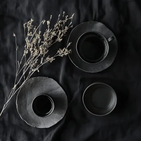 Dark Still Life with Dried Flowers