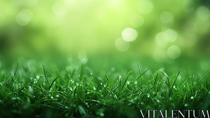 Fresh Green Grass Background AI Image