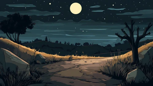 Starry Night Landscape