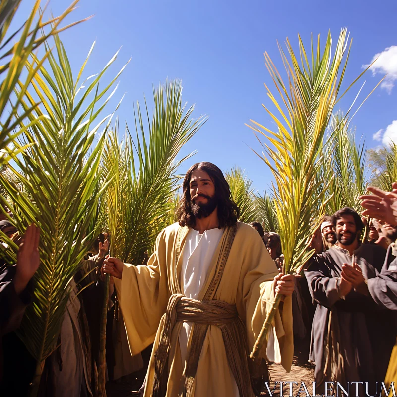 Procession of Faith and Foliage AI Image